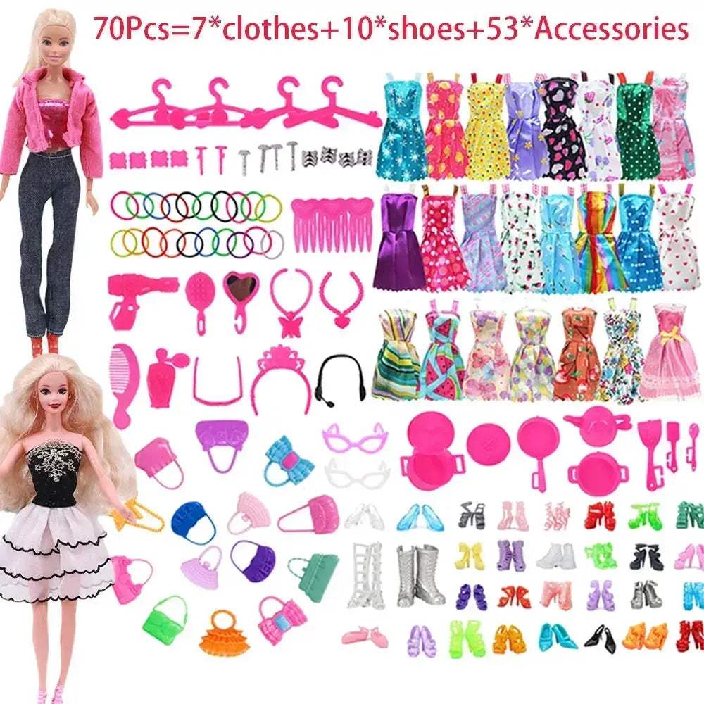 Complete 30cm Doll Accessories Set With Clothes Shoes Jewelry - ToylandEU