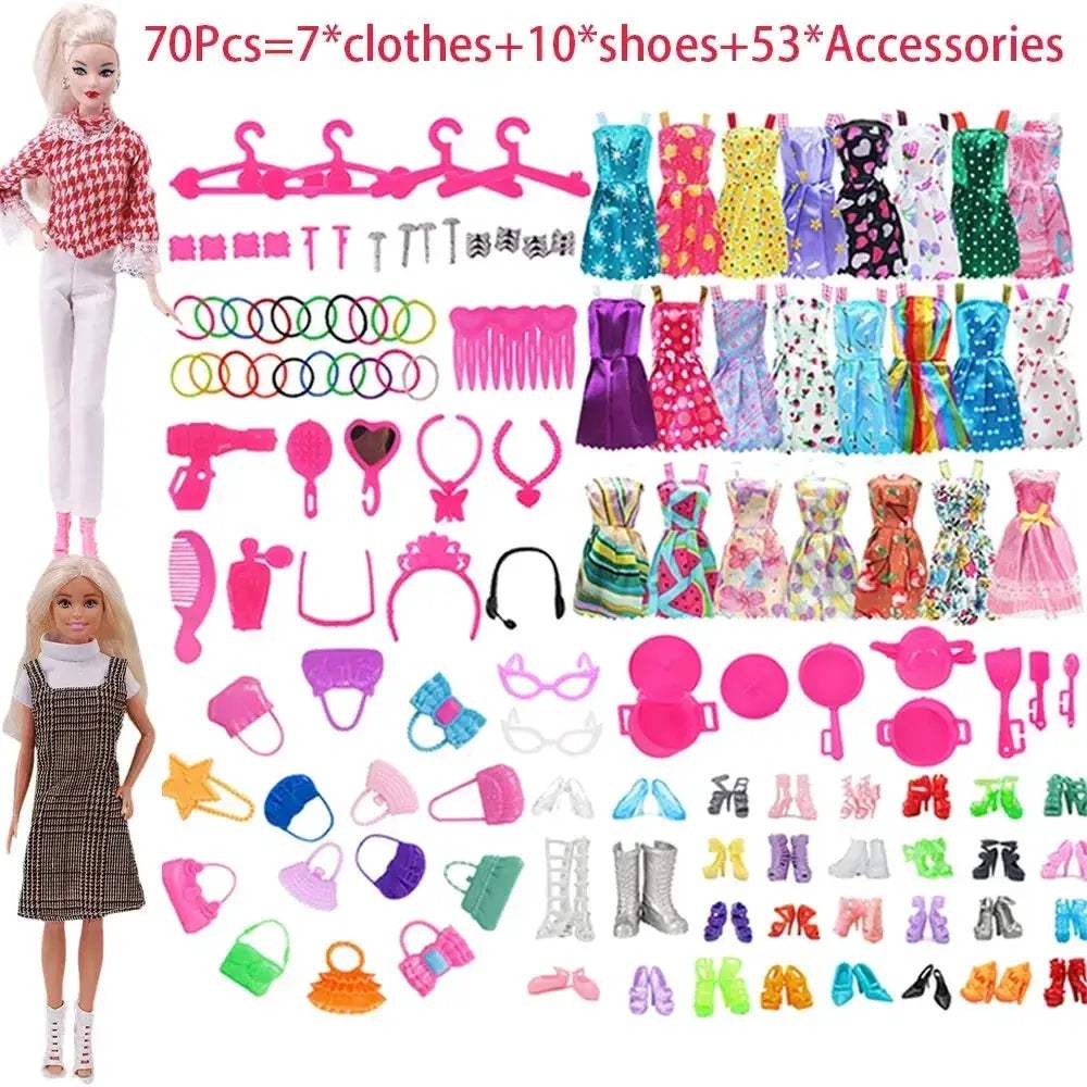 Complete 30cm Doll Accessories Set With Clothes Shoes Jewelry - ToylandEU