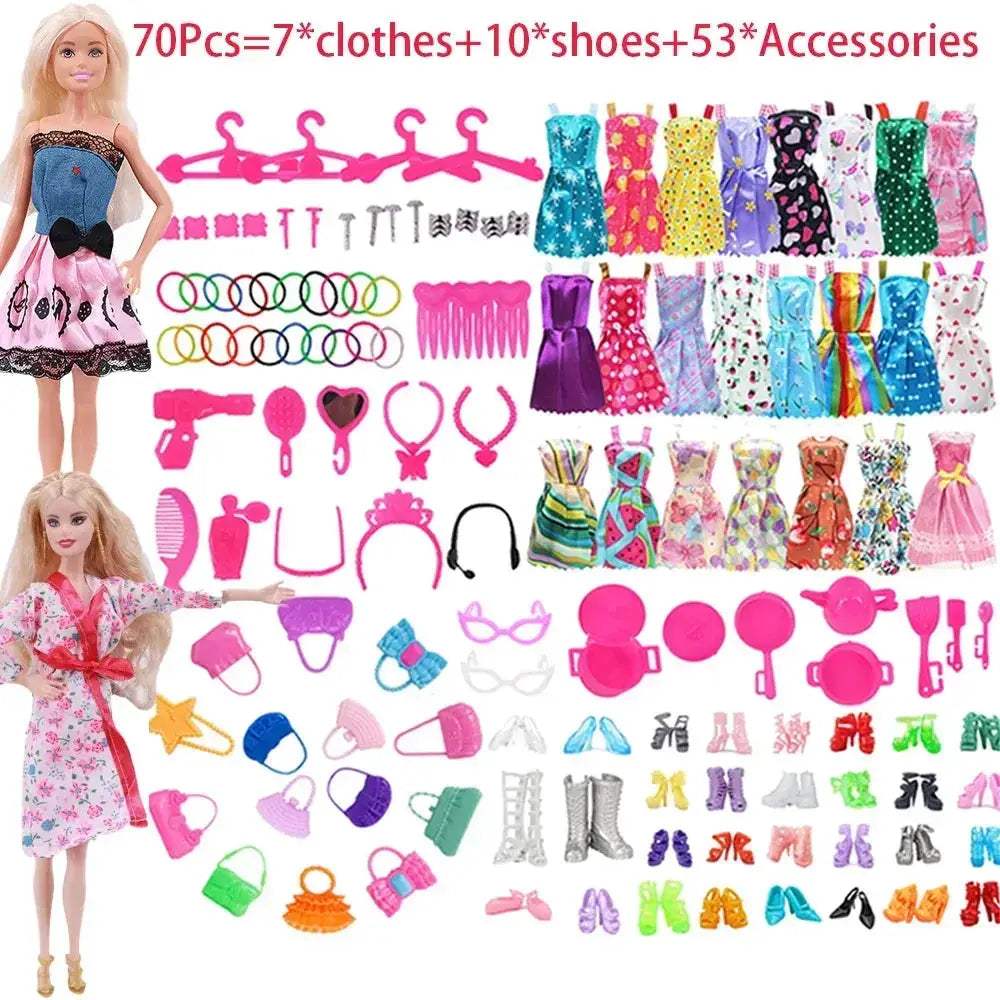 Complete 30cm Doll Accessories Set With Clothes Shoes Jewelry - ToylandEU