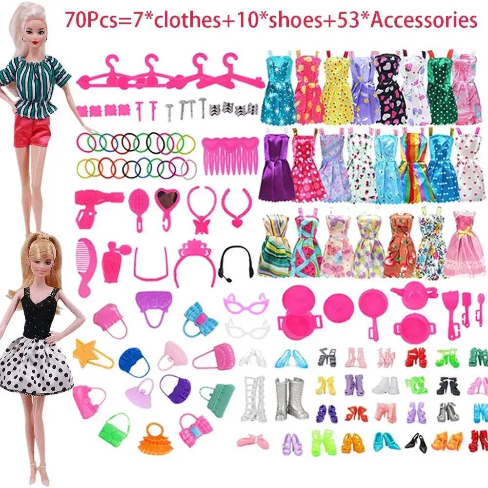 Complete 30cm Doll Accessories Set With Clothes Shoes Jewelry - ToylandEU