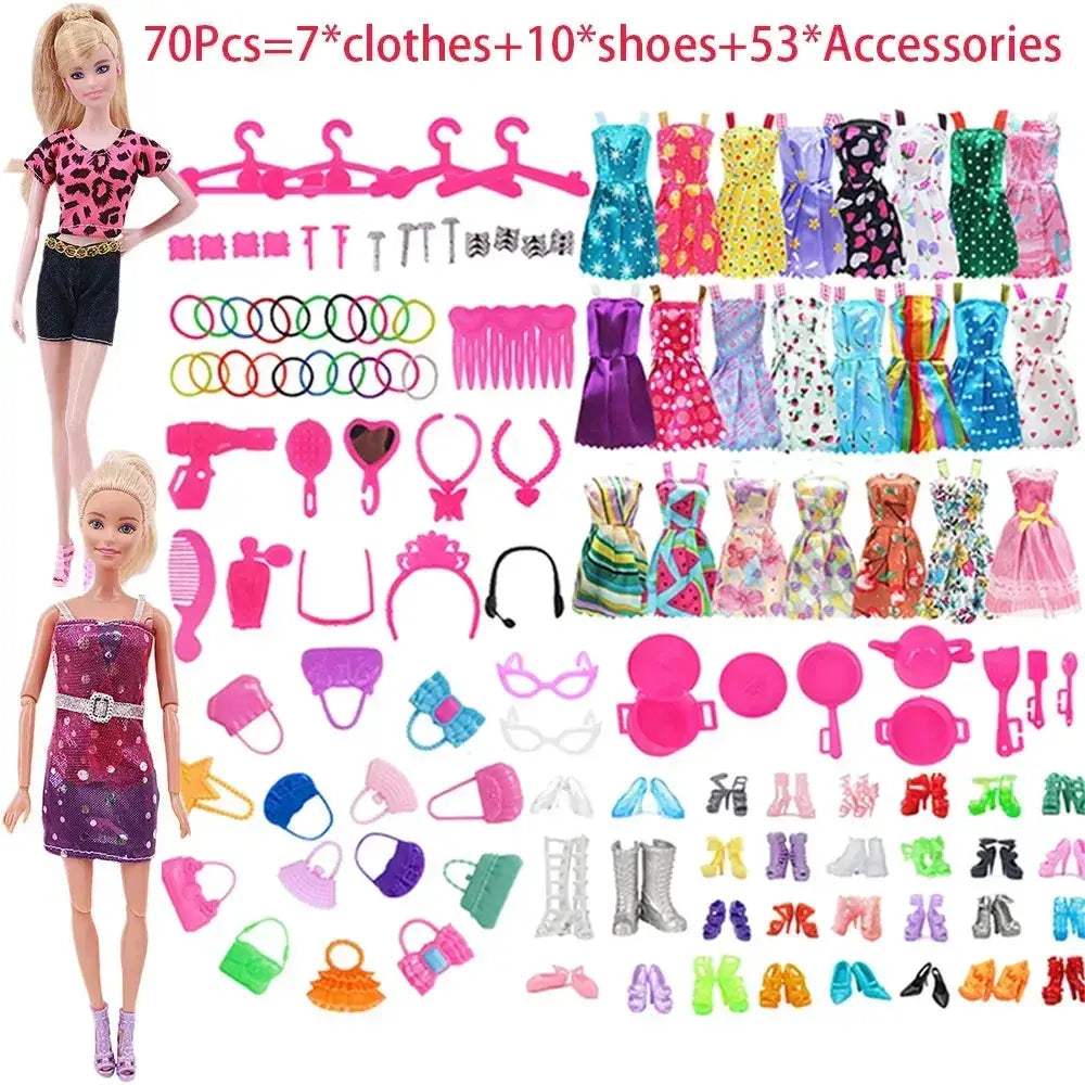 Complete 30cm Doll Accessories Set With Clothes Shoes Jewelry - ToylandEU