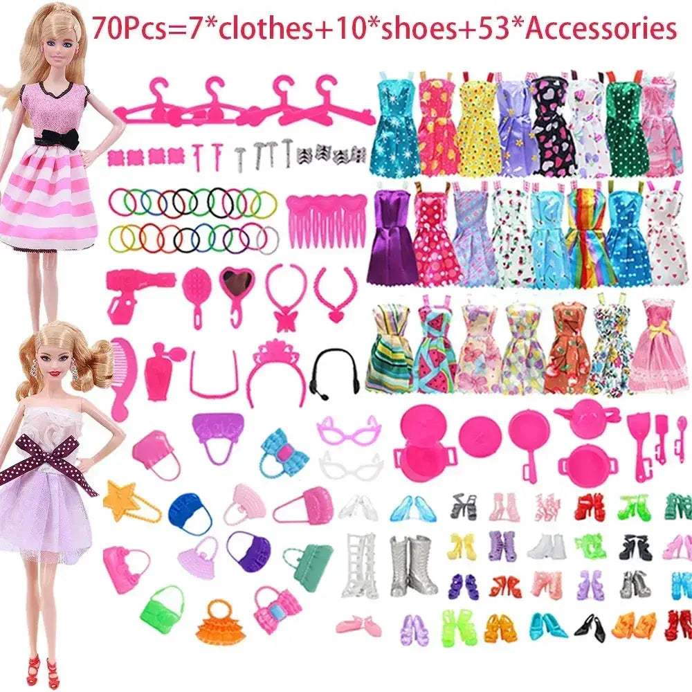 Complete 30cm Doll Accessories Set With Clothes Shoes Jewelry - ToylandEU