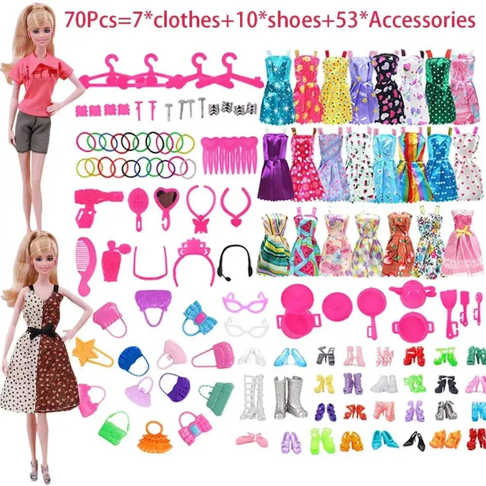 Complete 30cm Doll Accessories Set With Clothes Shoes Jewelry - ToylandEU