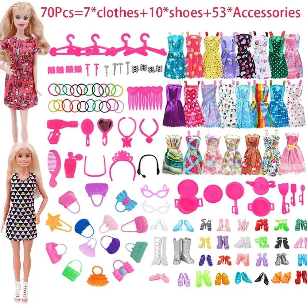 Complete 30cm Doll Accessories Set With Clothes Shoes Jewelry - ToylandEU