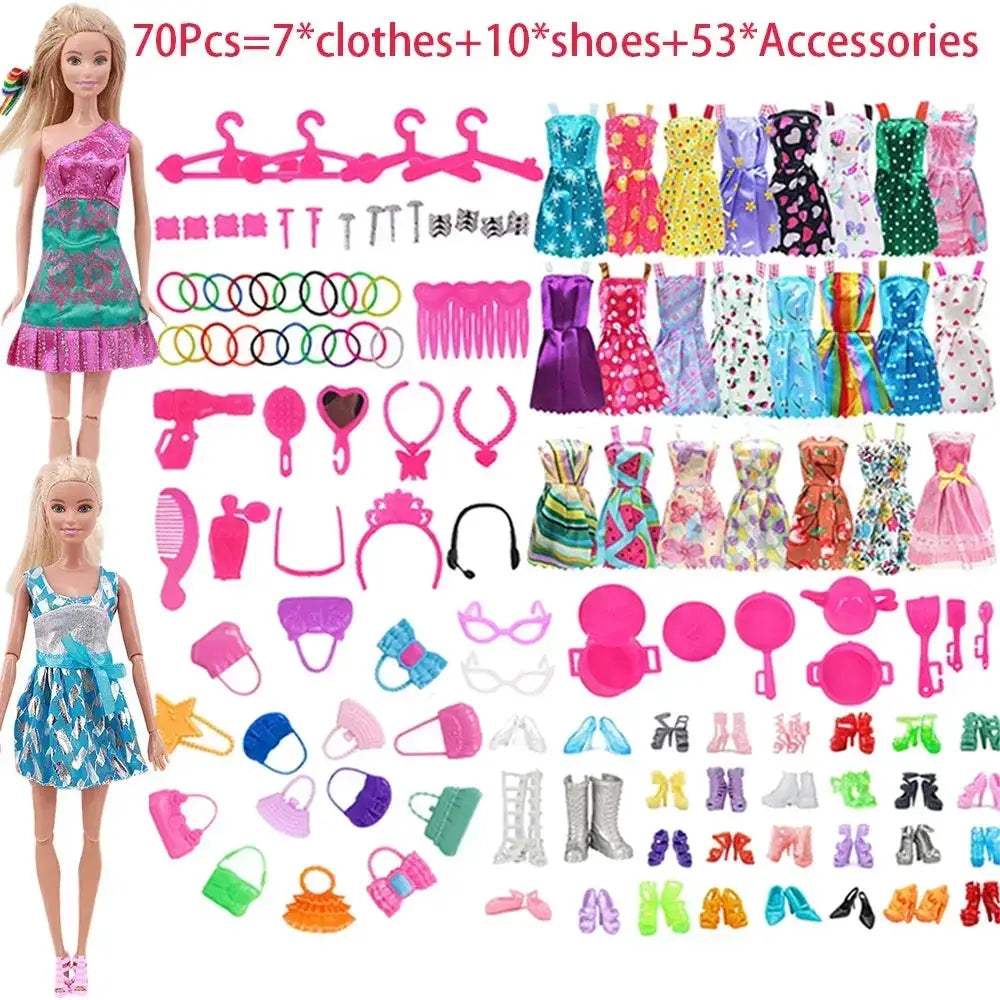 Complete 30cm Doll Accessories Set With Clothes Shoes Jewelry - ToylandEU