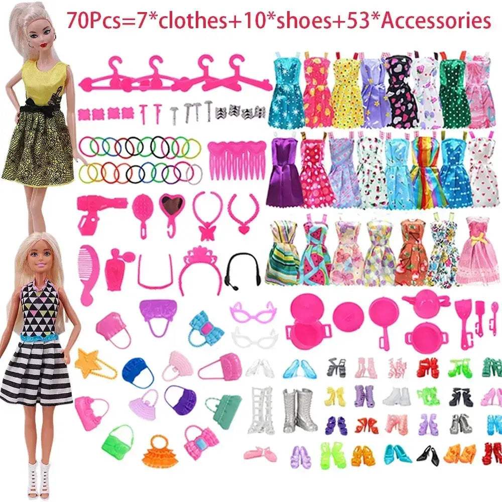 Complete 30cm Doll Accessories Set With Clothes Shoes Jewelry - ToylandEU