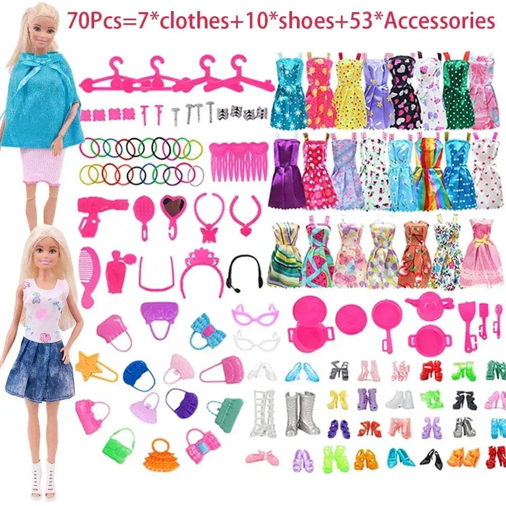 Complete 30cm Doll Accessories Set With Clothes Shoes Jewelry - ToylandEU
