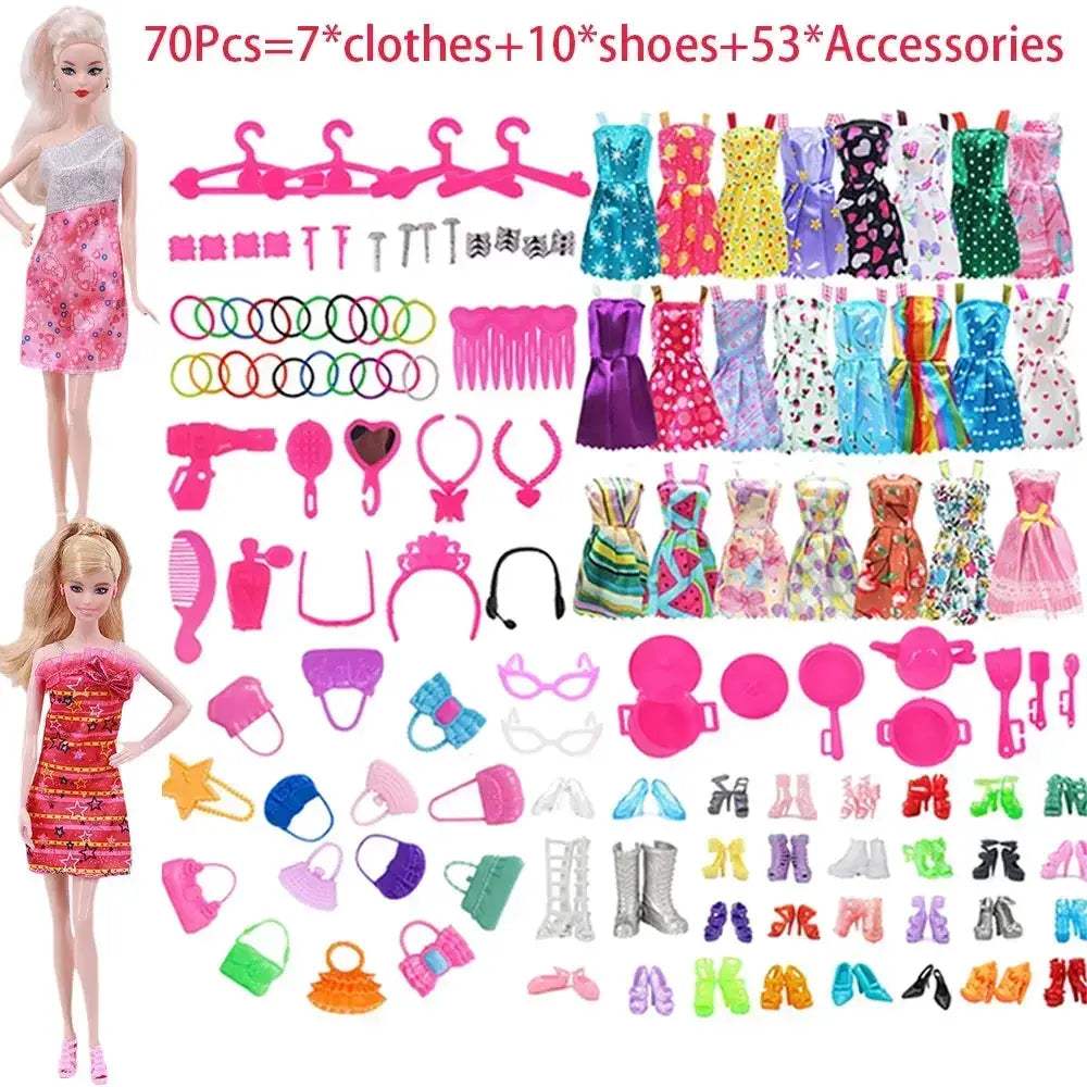 Complete 30cm Doll Accessories Set With Clothes Shoes Jewelry - ToylandEU