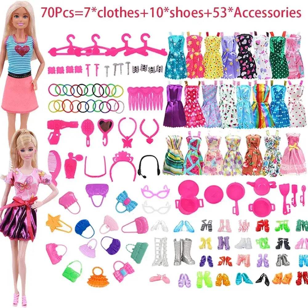 Complete 30cm Doll Accessories Set With Clothes Shoes Jewelry - ToylandEU