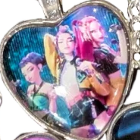 K-Pop Demon Hunters Necklace | Heart Pendant | Silver-Tone Setting | One Size