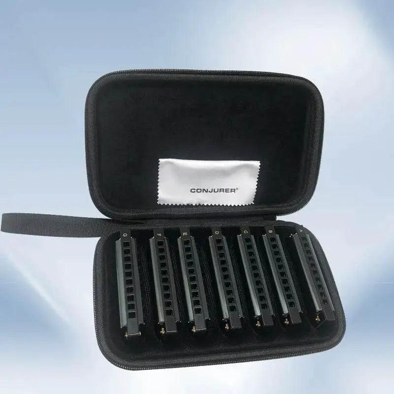 Conjurer 10 Hole Blues Harmonica Set of 7 Keys with Case -  ToylandEU™
