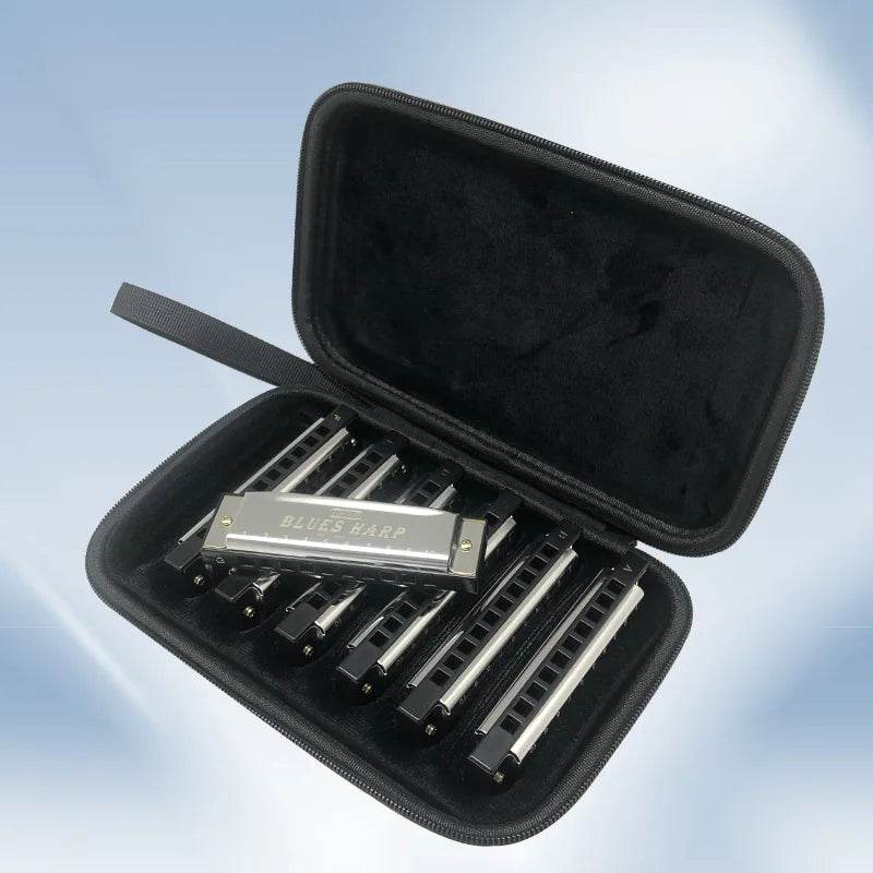 Conjurer 10 Hole Blues Harmonica Set of 7 Keys with Case - ToylandEU