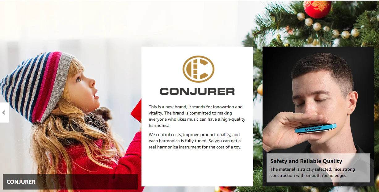 Conjurer 10 Hole Blues Harmonica Set of 7 Keys with Case - ToylandEU