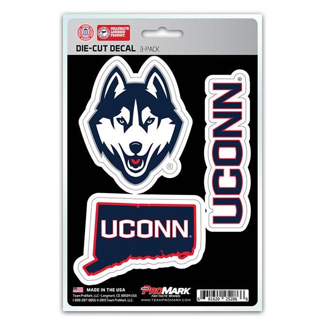 Connecticut Huskies Die Cut Decal 3 Pack Team Vinyl - ToylandEU