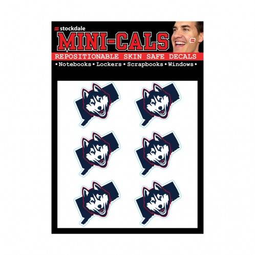 Connecticut Huskies Tattoo Face Decals Six Pack Skin Safe - ToylandEU