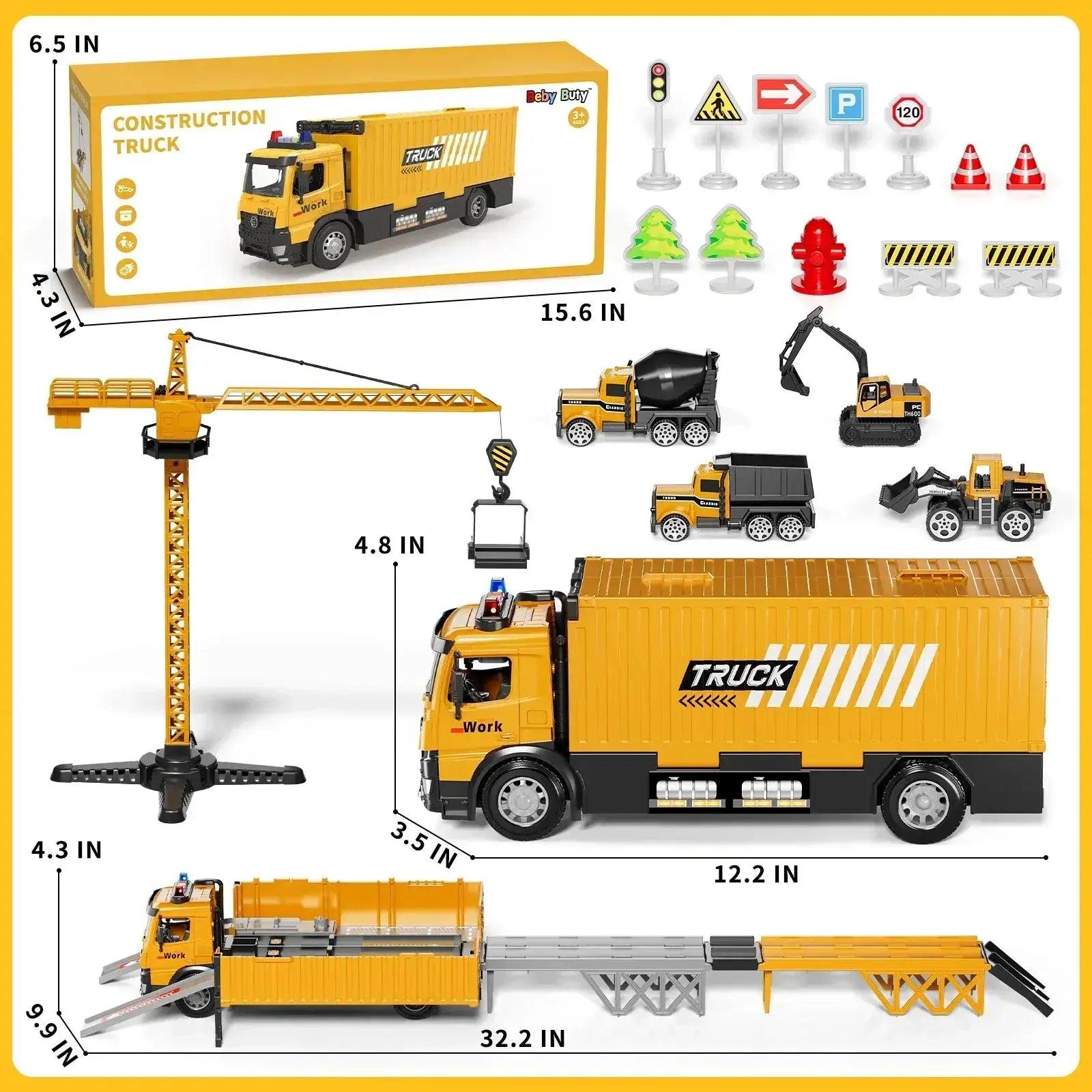  Construction Truck Race Track Set Tower Crane Safe ABS -  ToylandEU™
