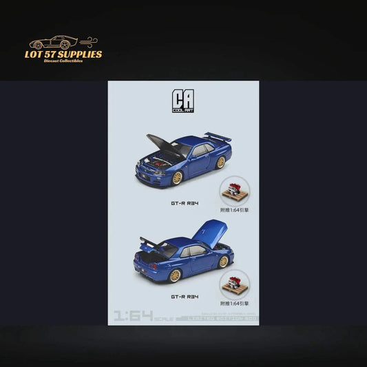  Cool ART Nissan Skyline GT-R R34 Blue 1:64 -  ToylandEU™