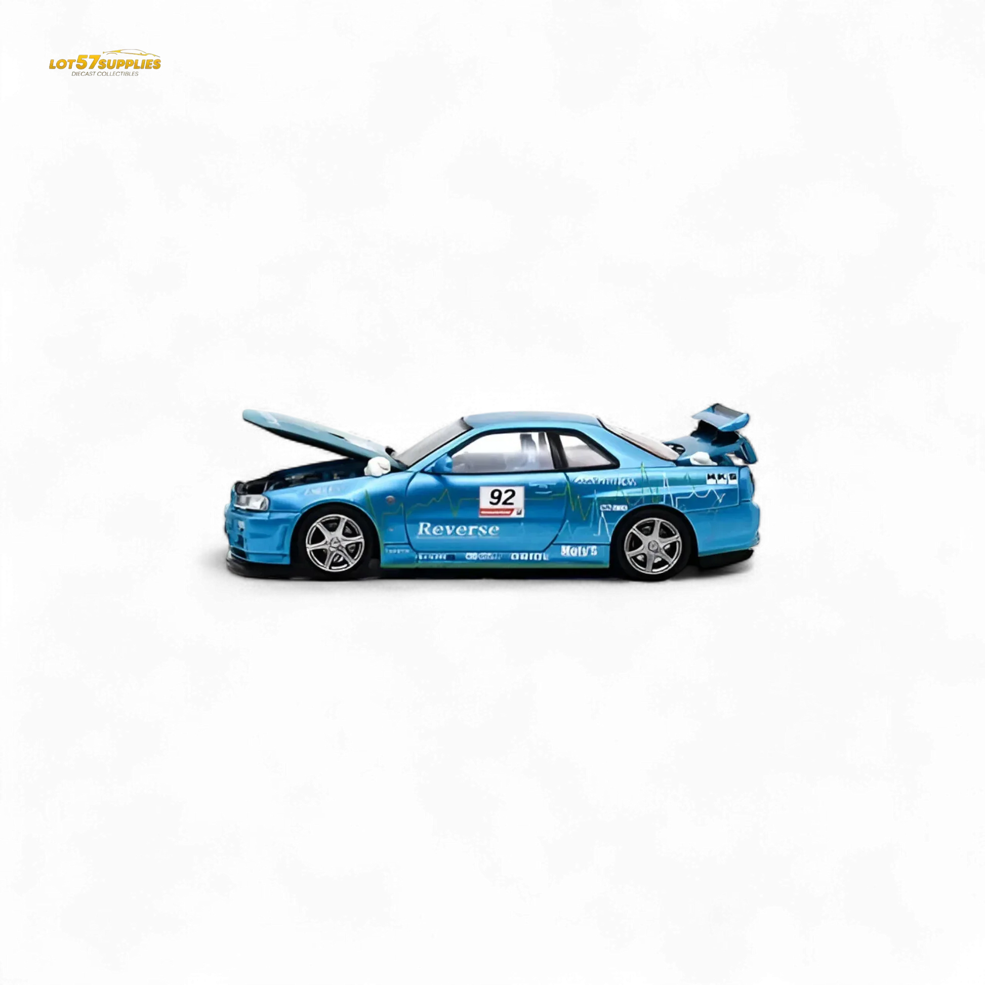 Cool Art Skyline R34 Blue #92 - With Figure 1:64 - ToylandEU