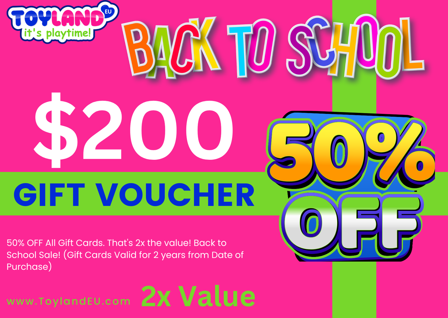 Unlock 2X Value! Limited Time 50% Off Toy Gift Cards for Kids!