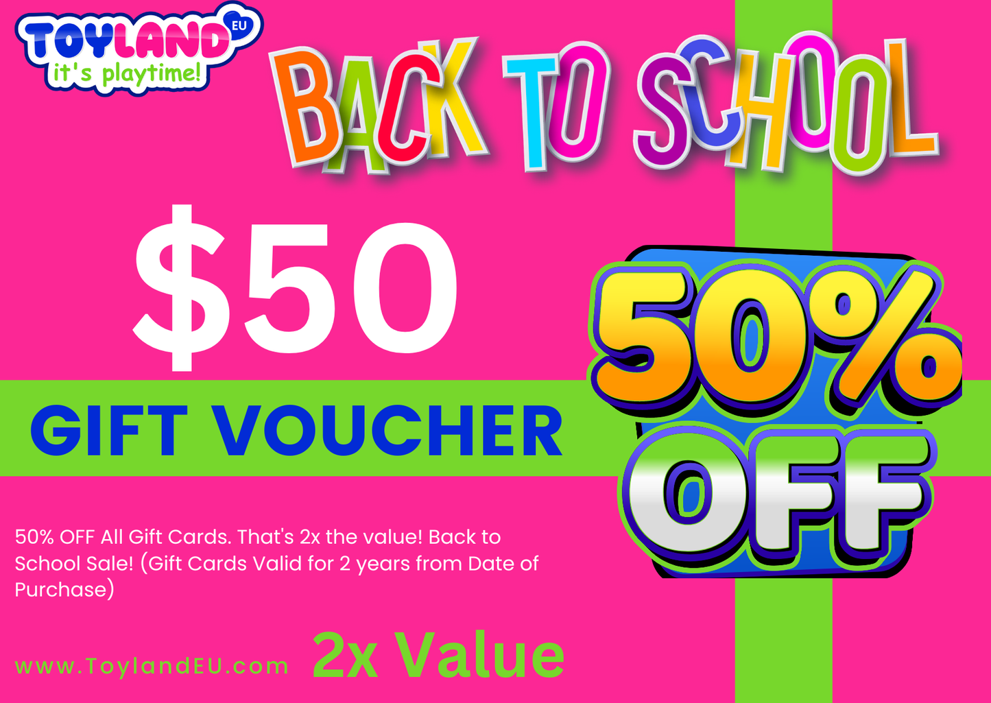 Unlock 2X Value! Limited Time 50% Off Toy Gift Cards for Kids!