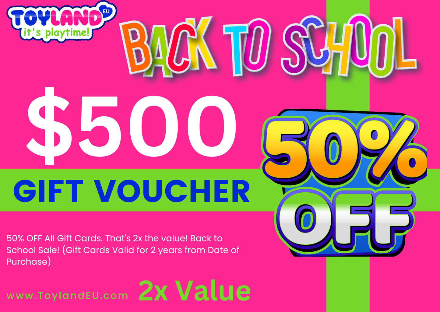 Unlock 2X Value! Limited Time 50% Off Toy Gift Cards for Kids!