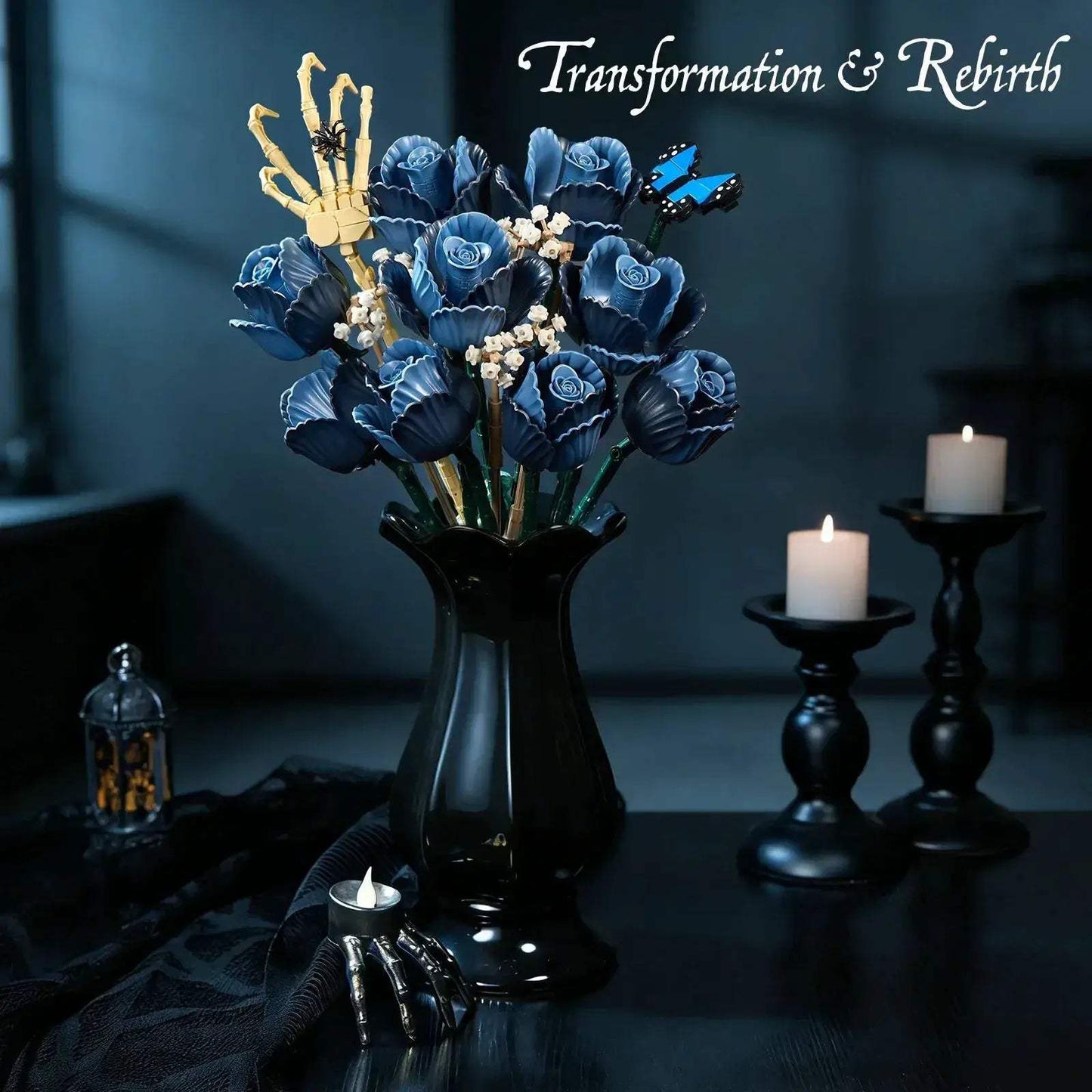 Corpse Bride Blue Roses Lego Compatible Building Blocks Gift - ToylandEU