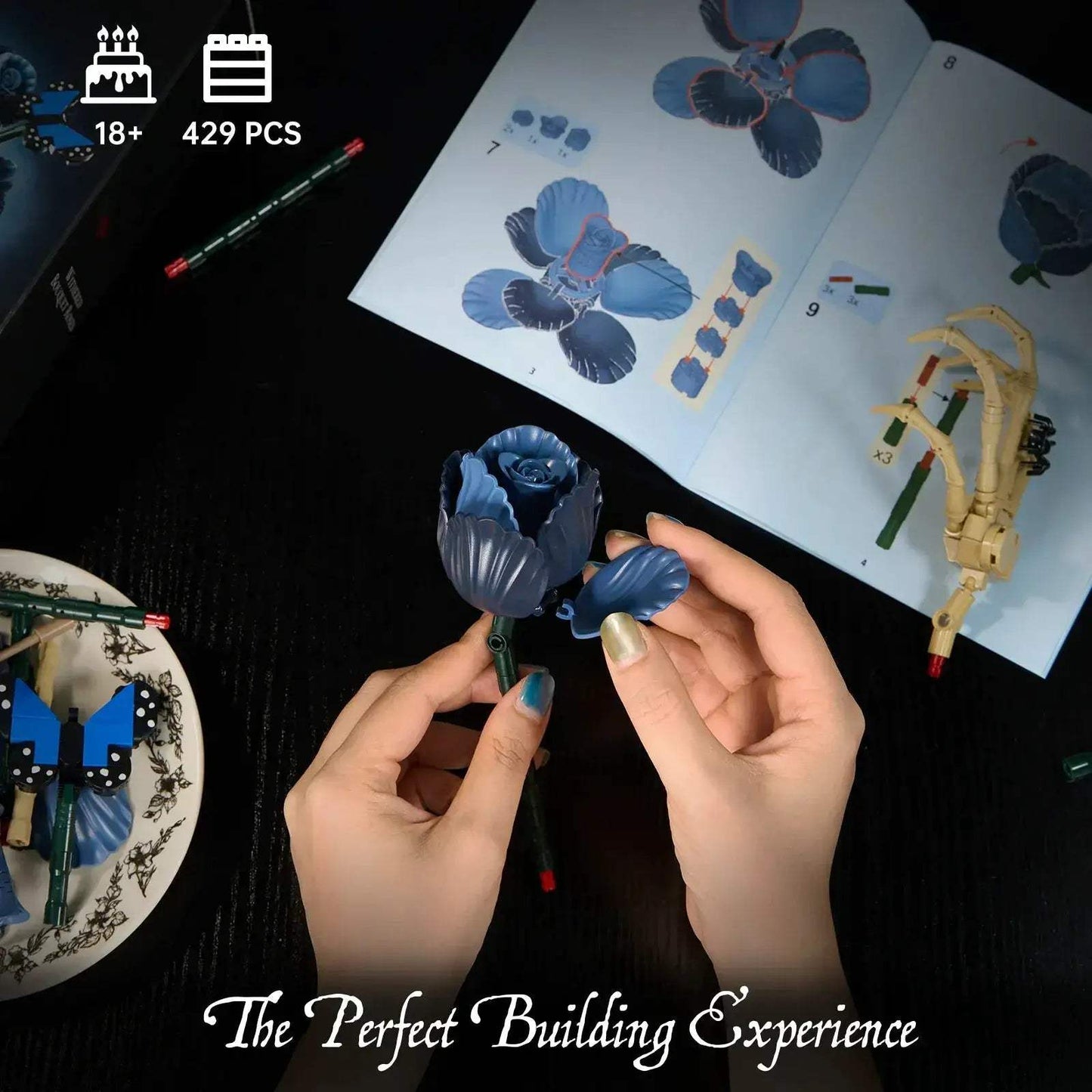 Corpse Bride Blue Roses Lego Compatible Building Blocks Gift - ToylandEU