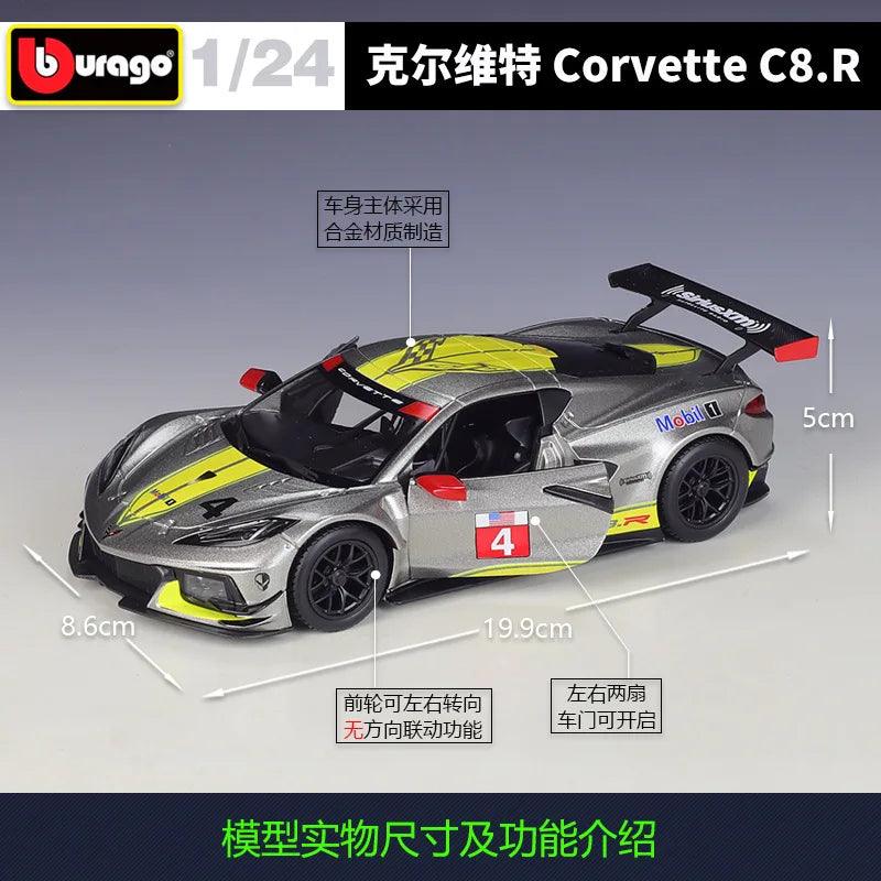  Corvette C8.R Diecast 1:24 Scale Alloy Body Toylandeu™ 