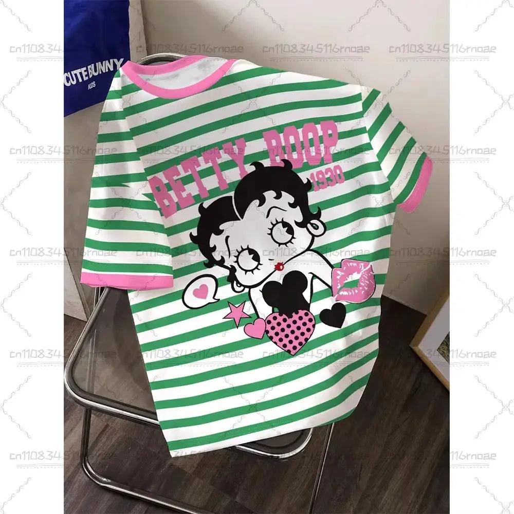  Cosplay Cartoon Striped O Neck T Shirt Casual Comfort -  ToylandEU™