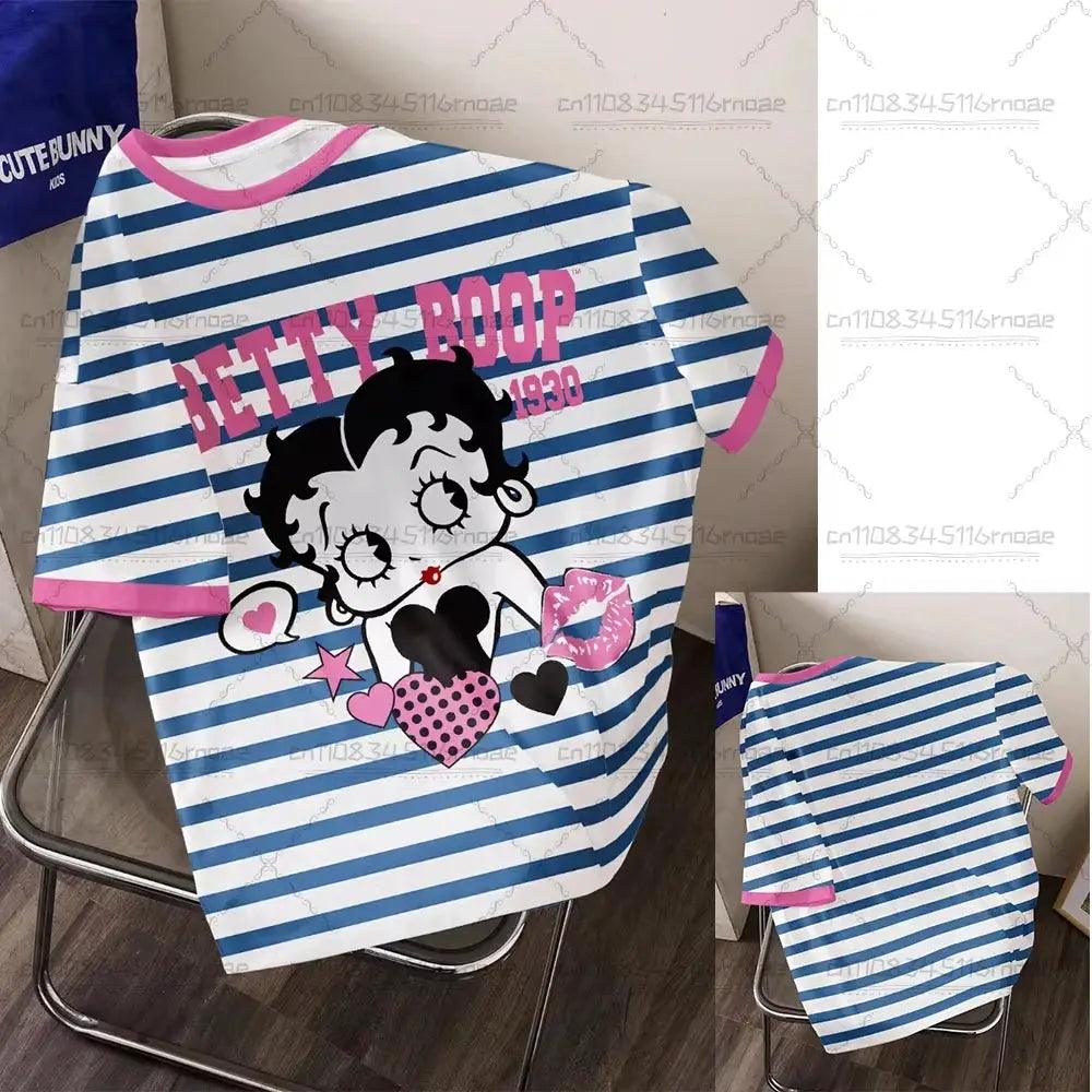  Cosplay Cartoon Striped O Neck T Shirt Casual Comfort -  ToylandEU™