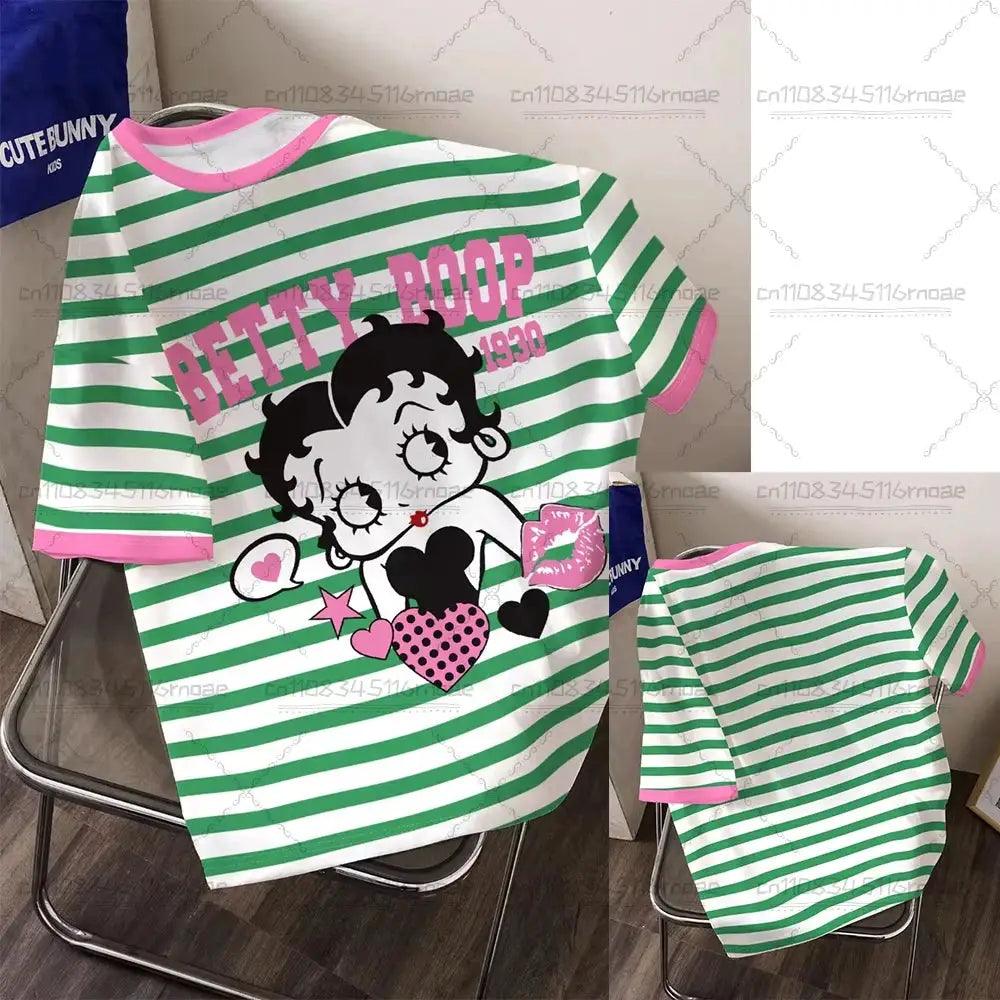  Cosplay Cartoon Striped O Neck T Shirt Casual Comfort -  ToylandEU™