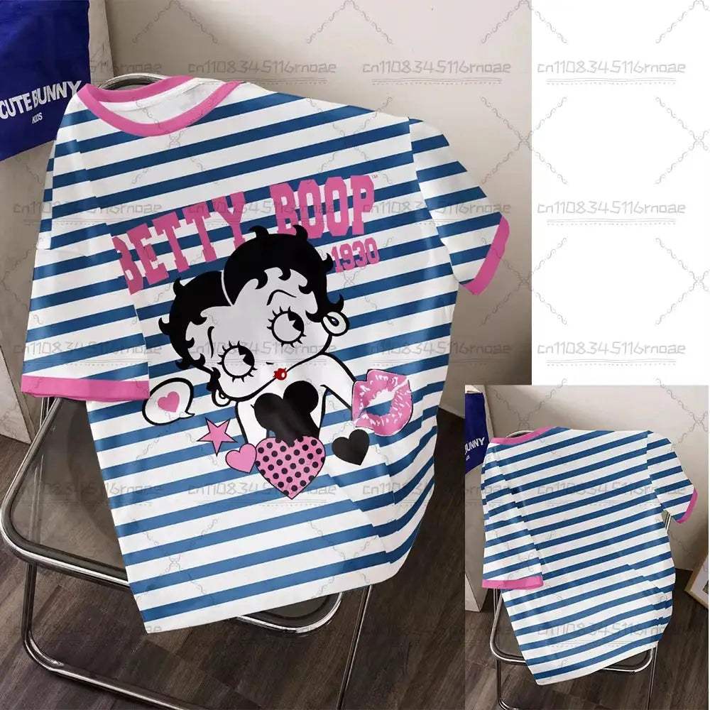  Cosplay Cartoon Striped O Neck T Shirt Casual Comfort -  ToylandEU™
