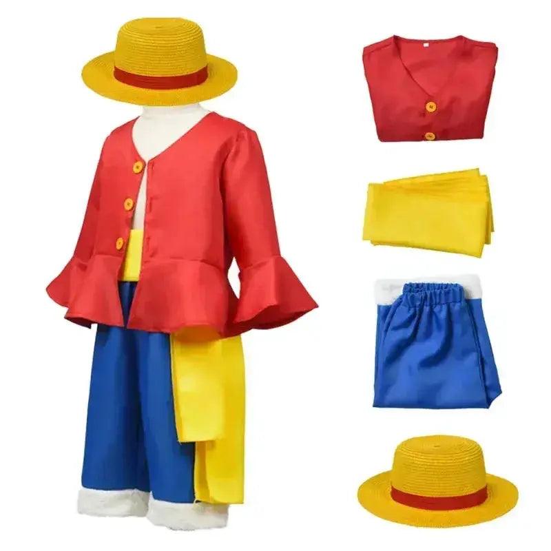  Kids Luffy Cosplay Costume With Straw Hat Full Set -  ToylandEU™