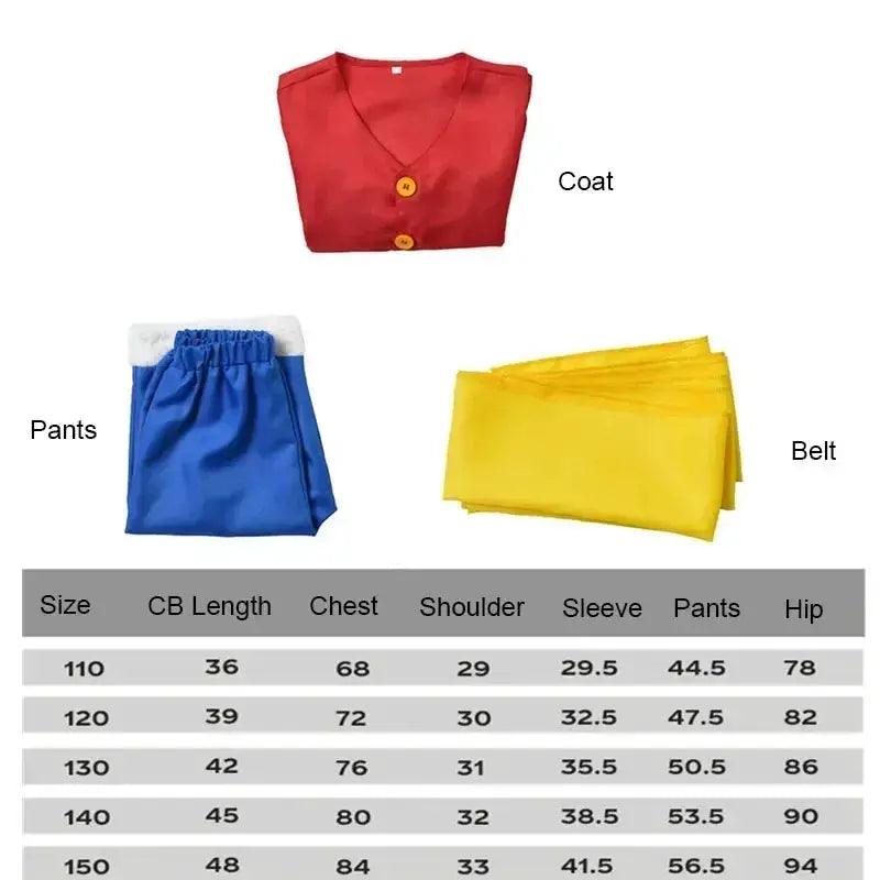  Kids Luffy Cosplay Costume With Straw Hat Full Set -  ToylandEU™