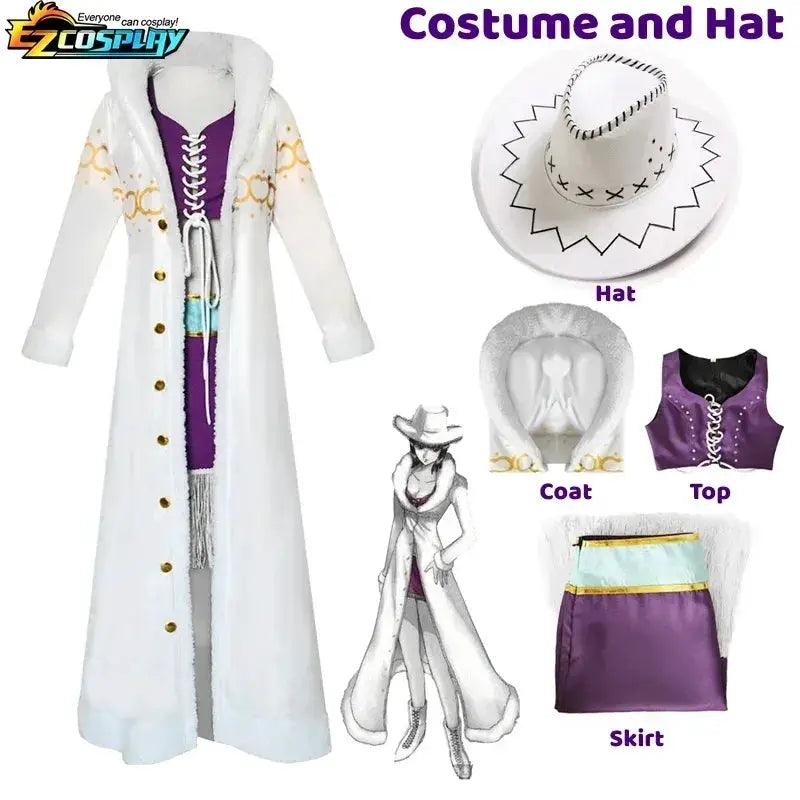  Nico Robin One Piece Cosplay Costume Purple Fur Cloak -  ToylandEU™
