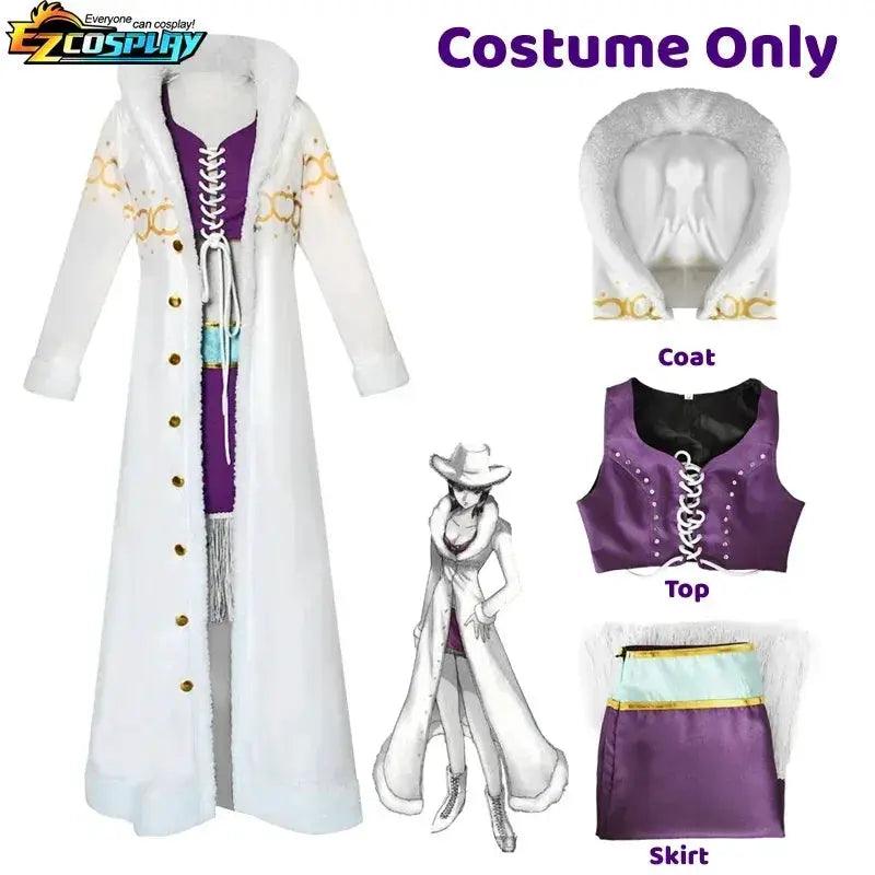  Nico Robin One Piece Cosplay Costume Purple Fur Cloak -  ToylandEU™