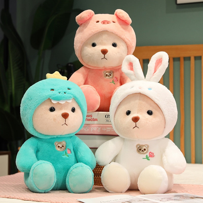 Cosplay Pink Pig Dinosaur Teddy Bear Plush Toy Stuffed  Animsl - ToylandEU