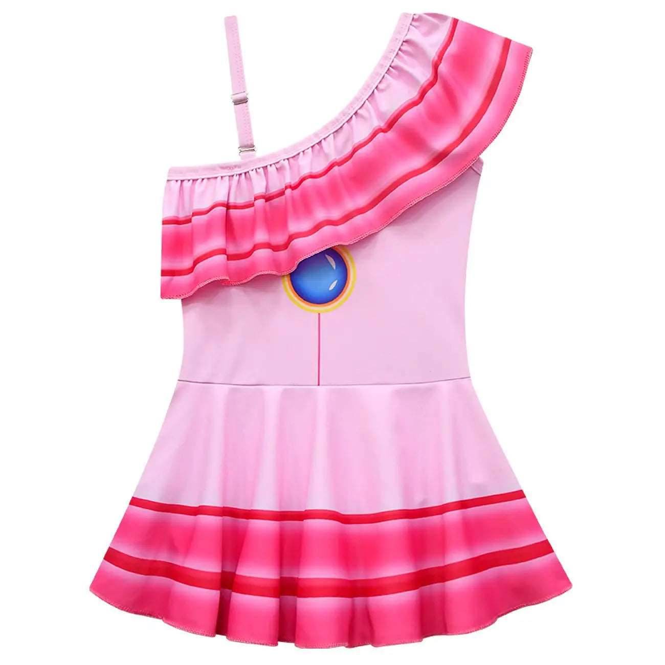 Cossky Girls' Princess Peach Cosplay Swim Dress - Perfect Swimwear for Halloween & Carnivals - ToylandEU