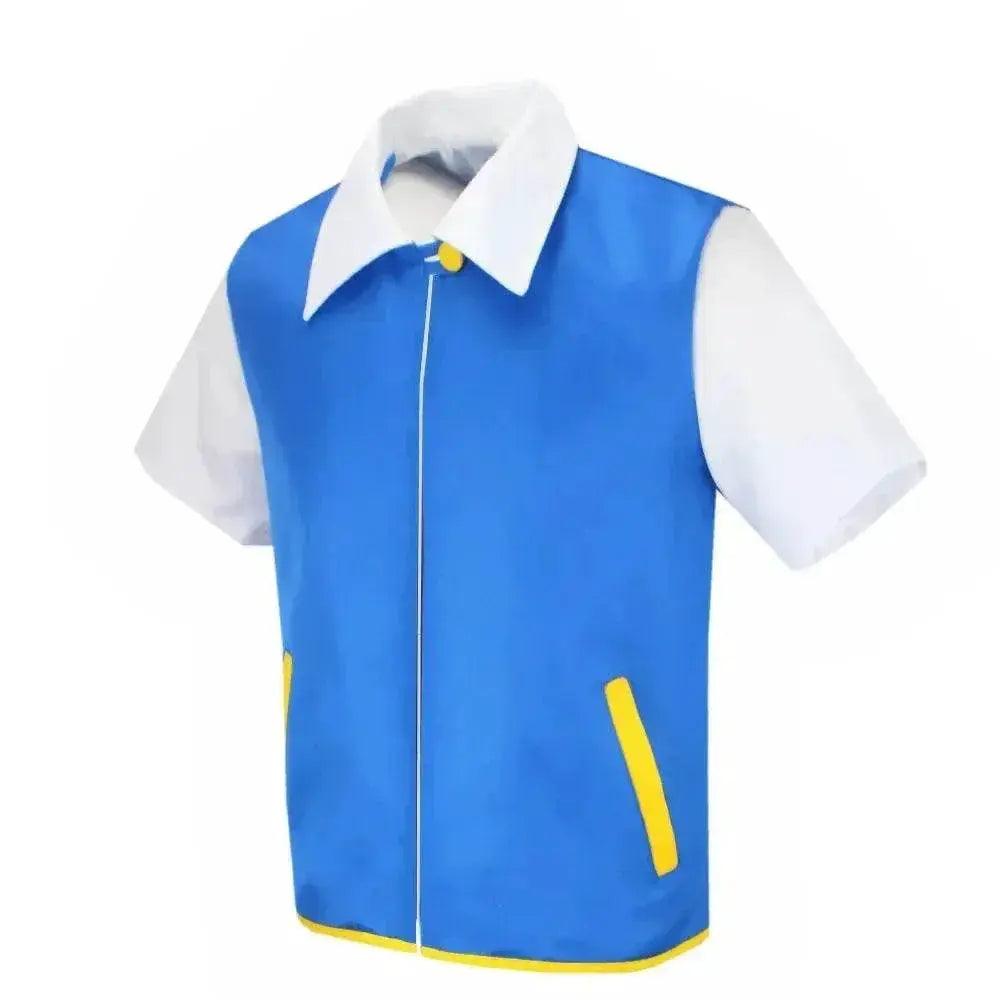  Cosplay Anime Ash Ketchum Clothes Men Blue Jacket Costume Boys Girls Cosplay for Party Trainer Pokemon Cap Gloves Set -  ToylandEU™