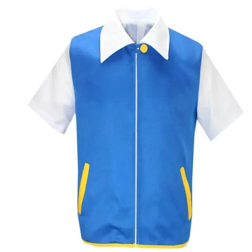  Cosplay Anime Ash Ketchum Clothes Men Blue Jacket Costume Boys Girls Cosplay for Party Trainer Pokemon Cap Gloves Set -  ToylandEU™