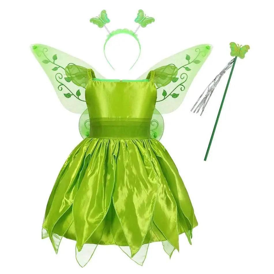  Magical Tinkerbell & Tiana Fairy Princess Dress with Wings for Girls -  ToylandEU™
