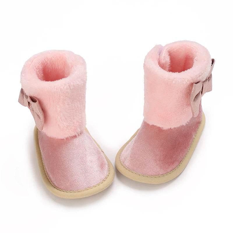 Cotton Baby Girl Bow Boots - Soft and Fluffy Winter Preschool Footwear (0-18 Months) - ToylandEU