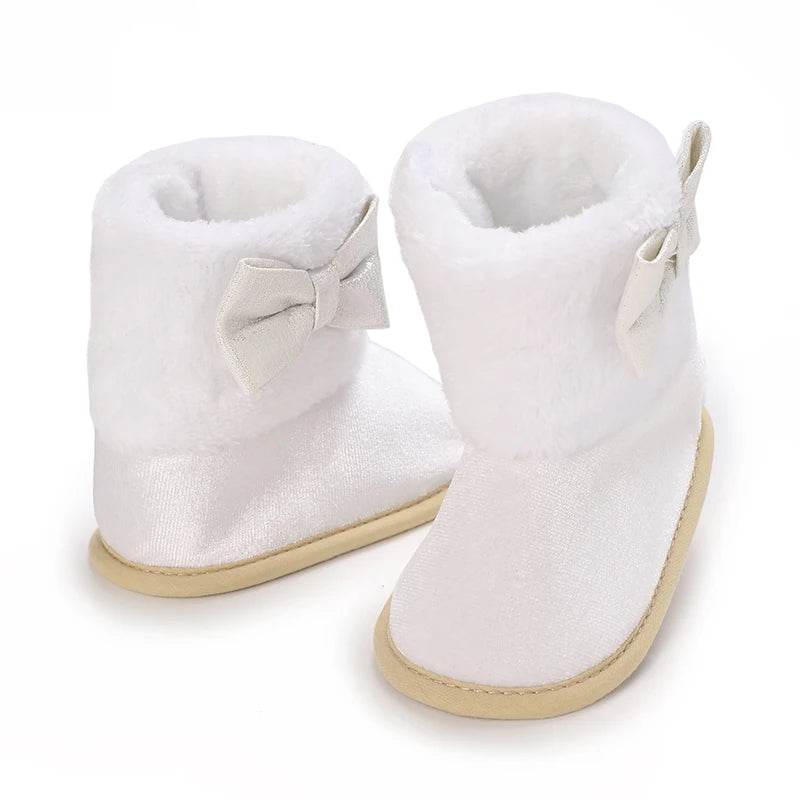 Cotton Baby Girl Bow Boots - Soft and Fluffy Winter Preschool Footwear (0-18 Months) - ToylandEU