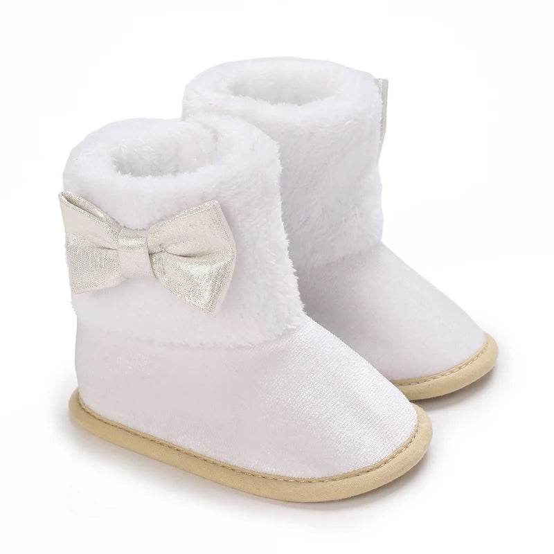 Cotton Baby Girl Bow Boots - Soft and Fluffy Winter Preschool Footwear (0-18 Months) - ToylandEU