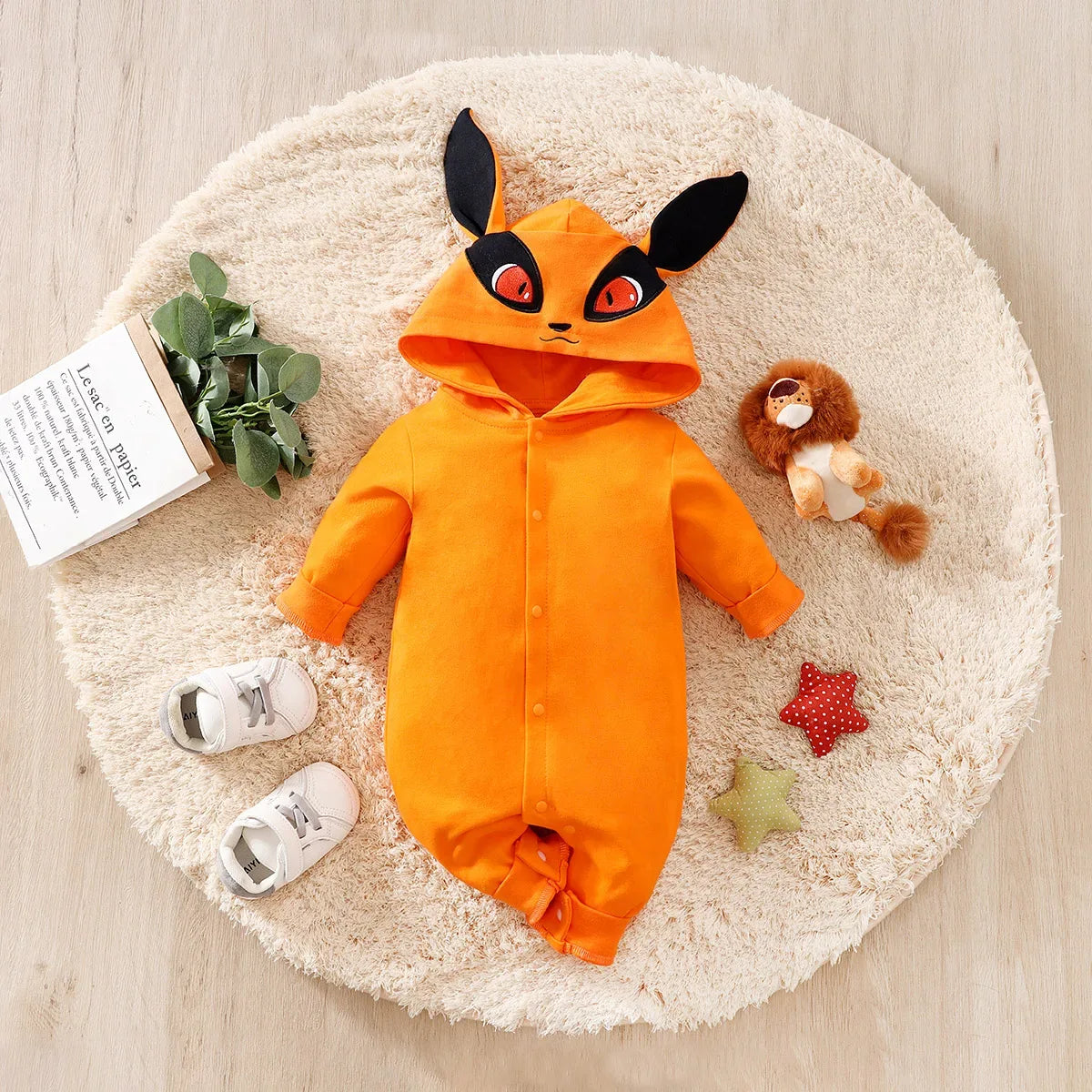 Cotton Baby Romper Fox Anime Costume Unisex 0-18 Months Soft - ToylandEU