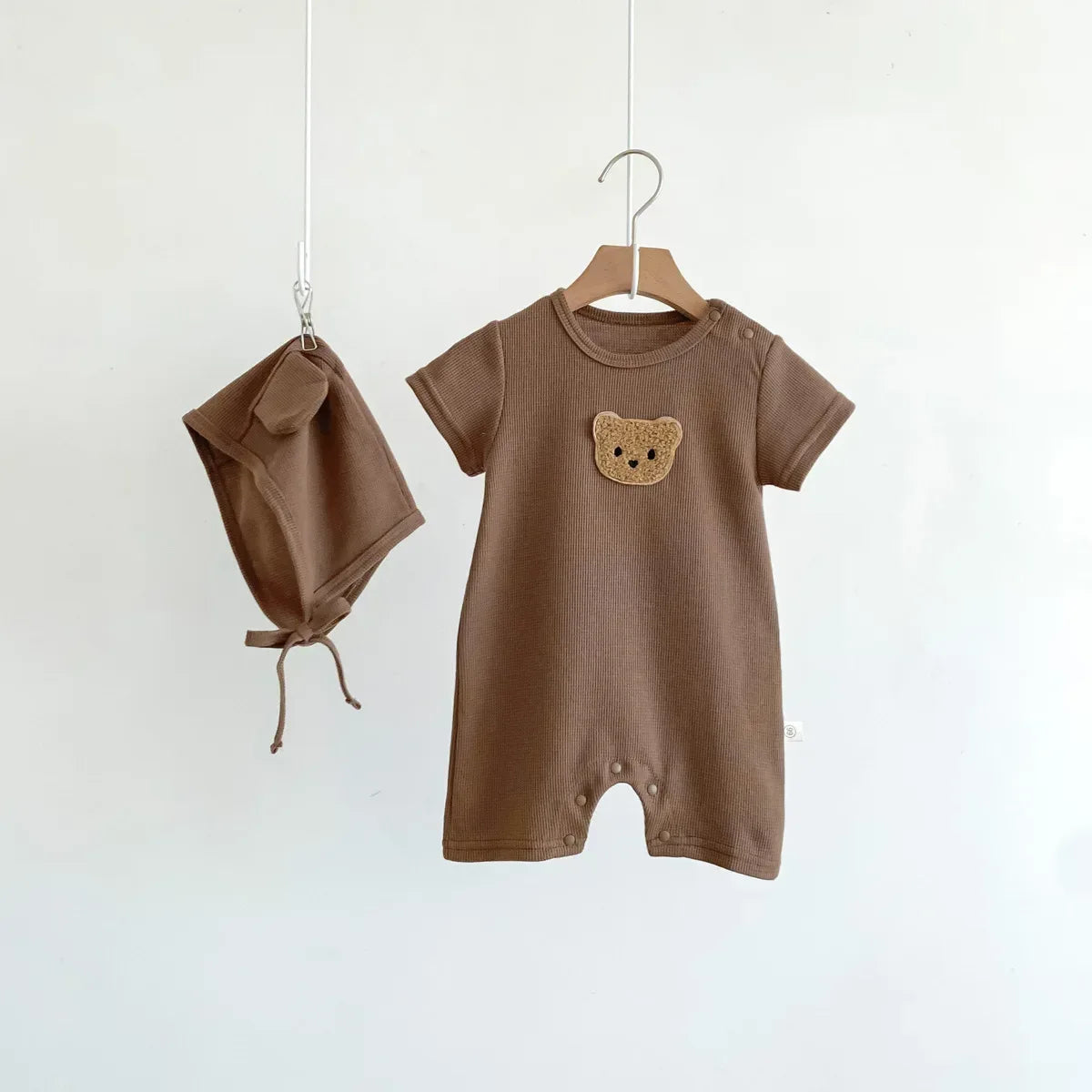 Cotton Baby Romper Set With Hat Unisex Summer Comfort - ToylandEU