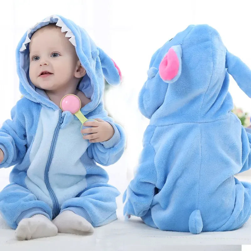 Cotton Hooded Baby Romper Jumpsuit For Newborns Warm Sleepwear - ToylandEU