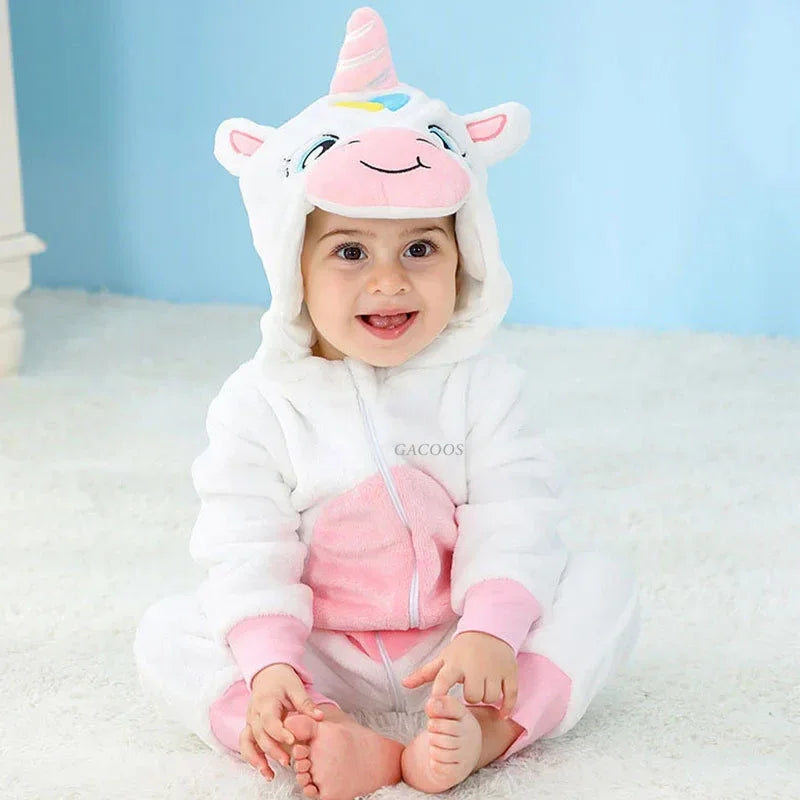 Cotton Hooded Baby Romper Jumpsuit For Newborns Warm Sleepwear - ToylandEU