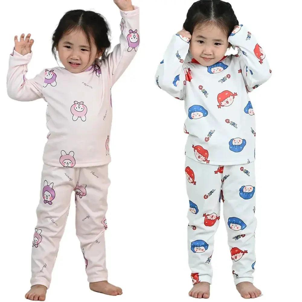  Cotton Kids Pajama Set Cartoon Sleepwear Velvet Comfort -  ToylandEU™