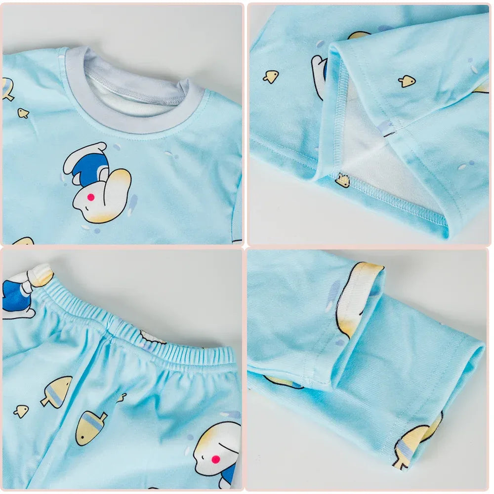 Cotton Kids Pajama Set Cartoon Sleepwear Velvet Comfort - ToylandEU